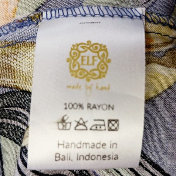 Bali ELF Made By Hand SZ XL Fits SZ 10 Carmen Floral Tiered Maxi Dress NWOT BOHO - Picture 8 of 8